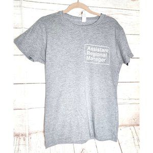 Tultex Assistant To The Regional Manager Woman Silver Crew Neck T Shirt Cotton